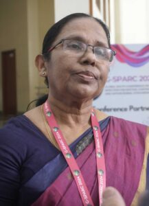 SHAILAJA TEACHER FOMER HEALTH MINISTER OF KERALA SEEN ADDRESSING AT G-SPARC 2024 PIC 2