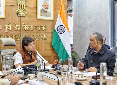 Jyotiraditya M. Scindia, Union Minister for the Ministry of Development of North Eastern Region (MDoNER), Lalduhoma,