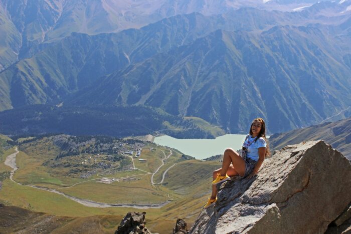 Almaty skyline mountains